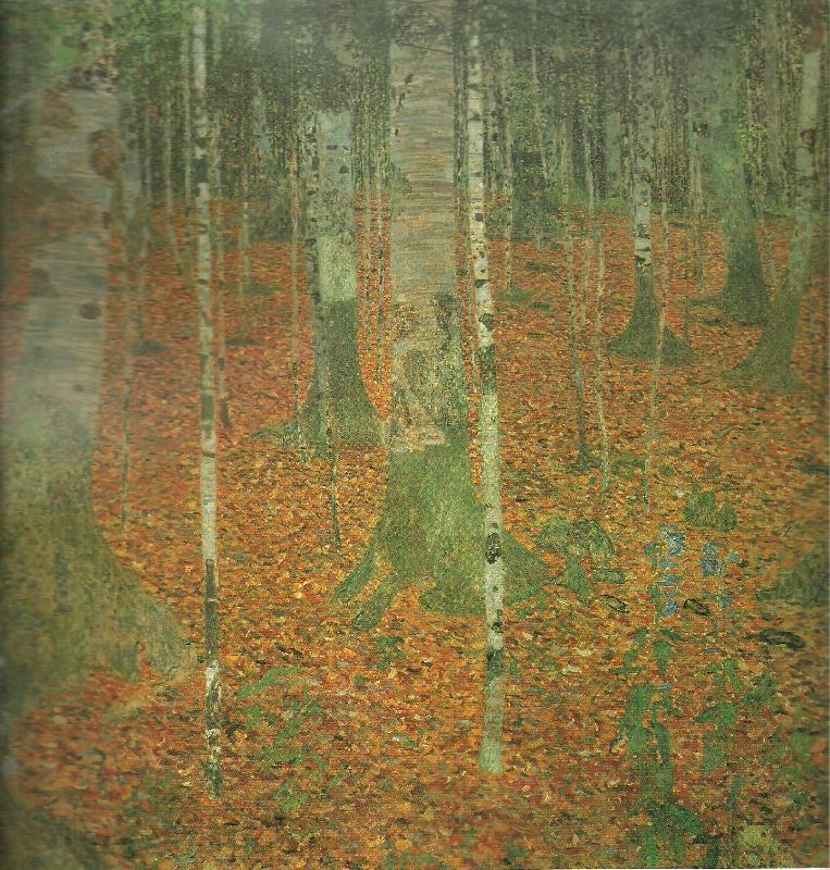 Gustav Klimt bondgard med bjorkar Norge oil painting art